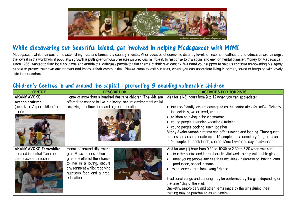 While Discovering Our Beautiful Island, Get Involved in Helping Madagascar with Mfm!