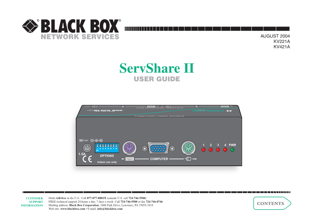 Servshare II USER GUIDE