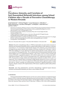 Prevalence, Intensity, and Correlates of Soil-Transmitted Helminth Infections Among School Children After a Decade of Preventive Chemotherapy in Western Rwanda