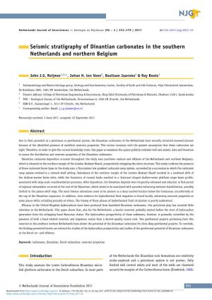 Seismic Stratigraphy of Dinantian Carbonates in the Southern Netherlands and Northern Belgium