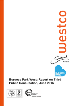 Burgess Park West: Report on Third Public Consultation, June 2016