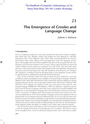 The Emergence of Creoles and Language Change