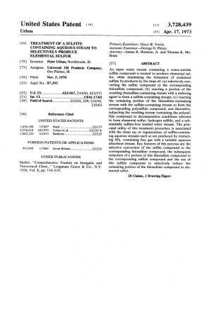 United States Patent (19) 3,728,439 Urban |45 Apr