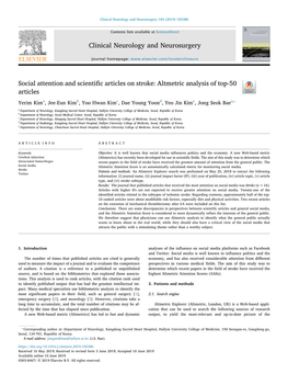 Social Attention and Scientific Articles on Stroke Altmetric Analysis of Top