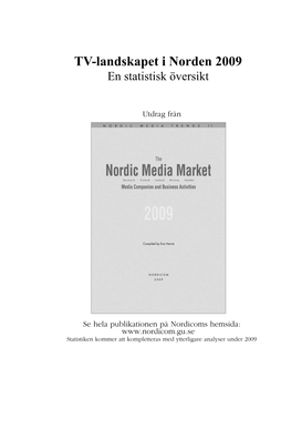 TV-Landskapet I Norden 2009 En Statistisk Översikt
