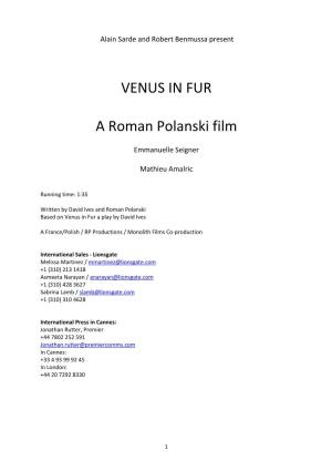 VENUS in FUR a Roman Polanski Film
