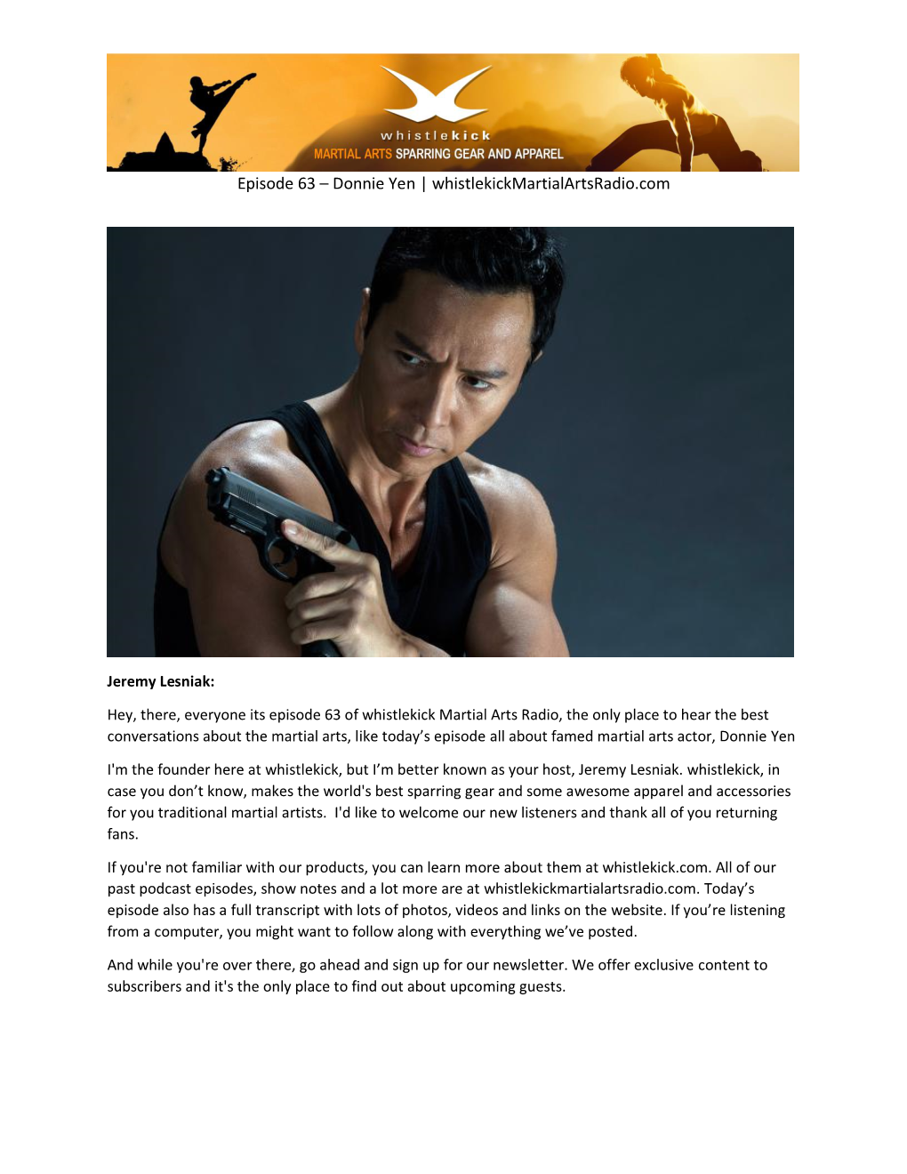 Donnie Yen | Whistlekickmartialartsradio.Com