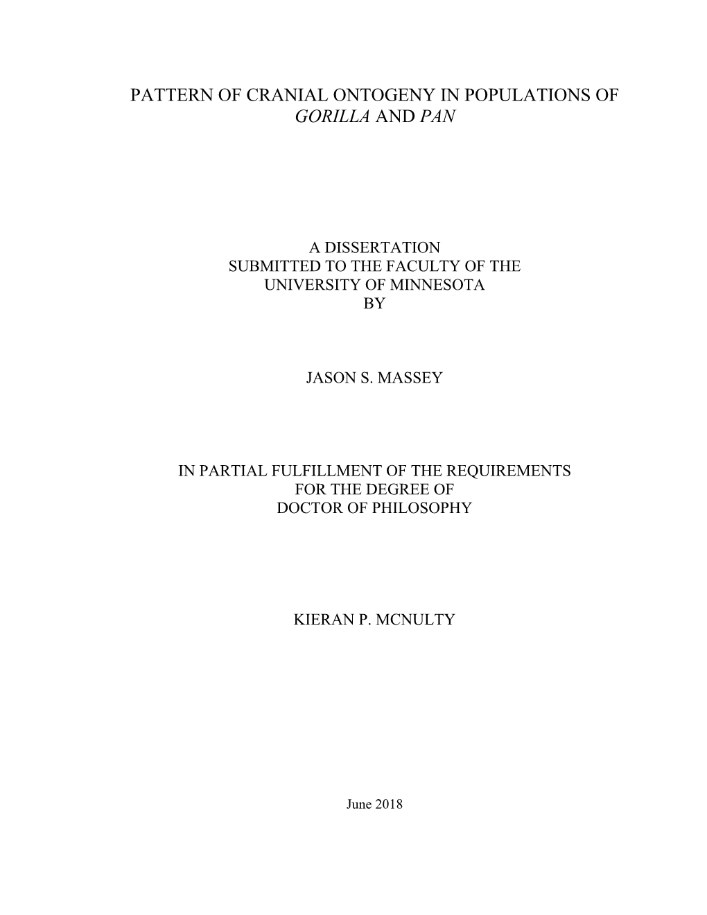 Pattern of Cranial Ontogeny in Populations of Gorilla and Pan