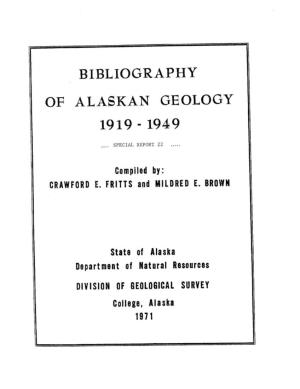 Bibliography of Alaskan Geology