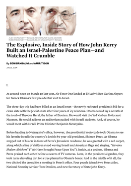 The Explosive, Inside Story of How John Kerry Built an Israel-Palestine Peace Plan—And Watched It Crumble