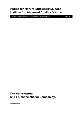 The Netherlands: Still a Consociational Democracy?