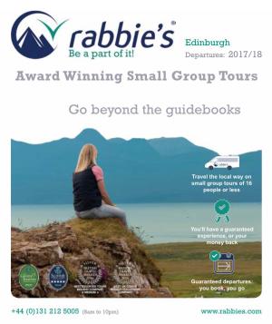 Edinburgh Departures: 2017/18 Award Winning Small Group Tours