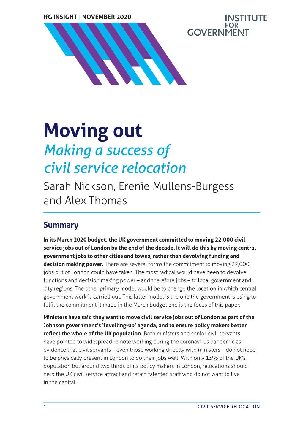 Moving Out: Making a Success of Civil Service Relocation