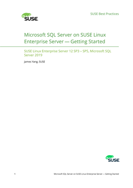 Microsoft SQL Server on SUSE Linux Enterprise Server — Getting Started