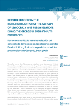 Disputed Democracy: the Instrumentalisation of the Concept of Democracy in Us-Russia Relations During the George W