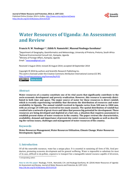 Water Resources of Uganda: an Assessment and Review