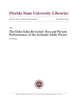 Past and Present Performances of the Icelandic Eddic Poems Eva Nielsen