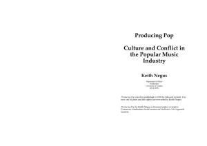 Producing Pop Culture and Conflict in the Popular Music Industry