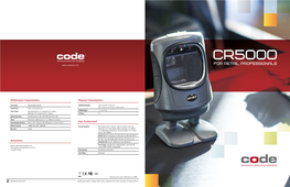 CR5000 Retail Data Sheet Specifications Subject to Change Without Notice
