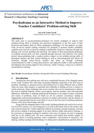 Psychodrama As an Interactive Approach
