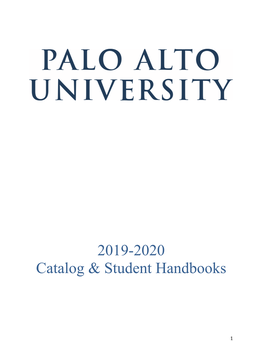 2019-2020 Catalog & Student Handbooks