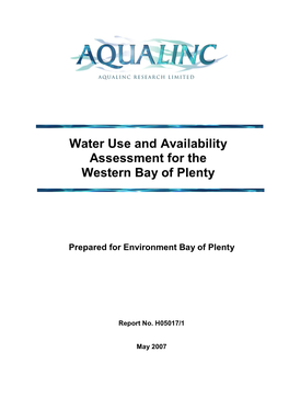 H05017 Water Use and Availability WBOP Rpt