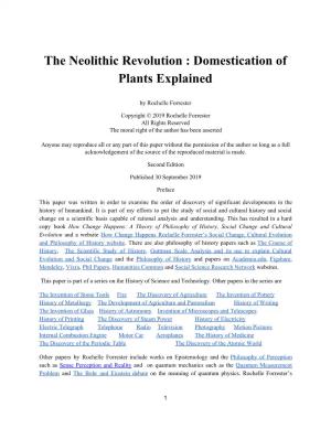 The Neolithic Revolution : Domestication of Plants Explained