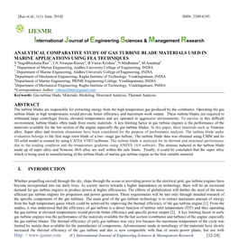 Analytical Comparative Study of Gas Turbine Blade Materials