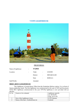Vypin Lighthouse Proforma Vypin