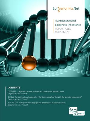 Transgenerational Epigenetic Inheritance TOP ARTICLES SUPPLEMENT