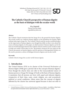 The Catholic Church's Perspective of Human Dignity As the Basis Of