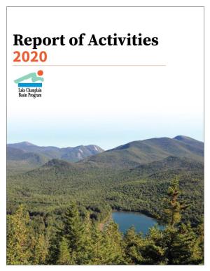 Report of Activities 2020 TABLE of CONTENTS