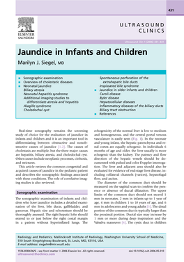 Jaundice in Infants and Children