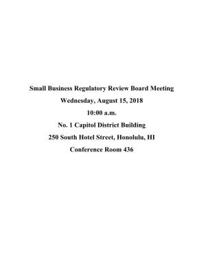 SMALL BUSINESS TASK FORCE on Regulatory Relief