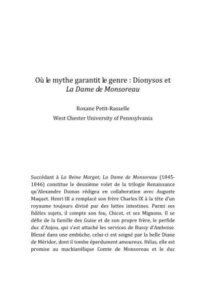 Dionysos Et La Dame De Monsoreau