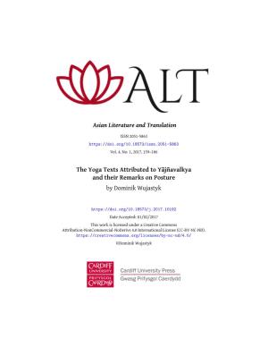 Asian Literature and Translation the Yoga Texts Attributed To