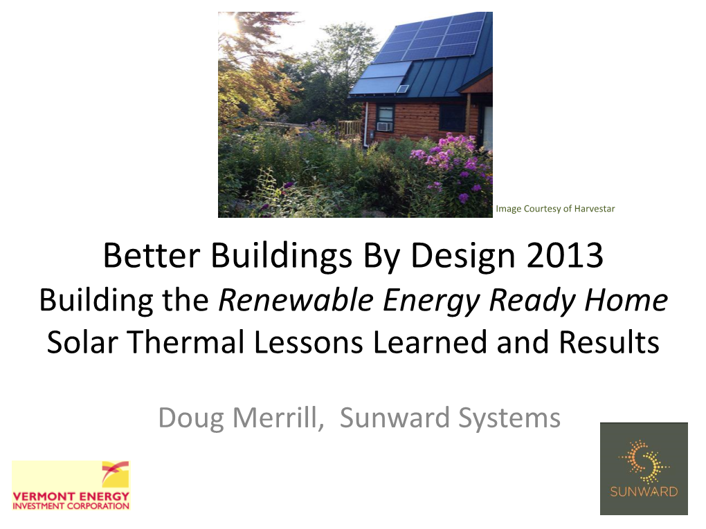 Passive House Alliance Lessons Learned on Solar Hot Water Heating