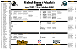 Pittsburgh Steelers @ Philadelphia Eagles
