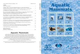 Aquatic Mammals Journal, Attn: Kathleen M