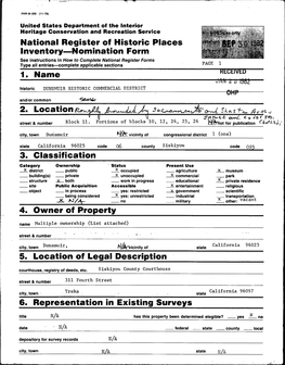 National Register of Historic Places Inventory—Nomination Form 1. Name___2. Location 3. Classification 4. Owne