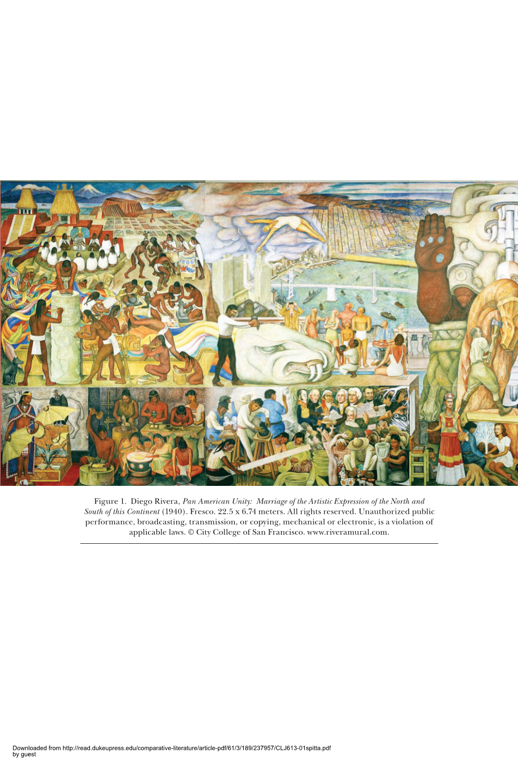 Figure 1. Diego Rivera, Pan American Unity: Marriage of the Artistic Expression of the North and South of This Continent (1940)