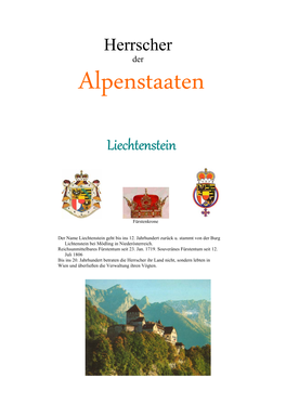 Herrscher Liechtenstein