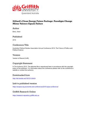 Gillard's Clean Energy Future Package—Paradigm Change