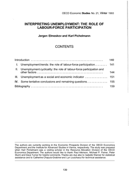 Interpreting Unemployment: the Role of Labour-Force Participation
