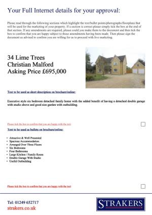 34 Lime Trees Christian Malford Asking Price £695,000 Your Full