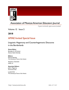 AMAE Invited Special Issue Association of Mexican American