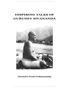 Inspiring Talks of Gurudev Sivananda