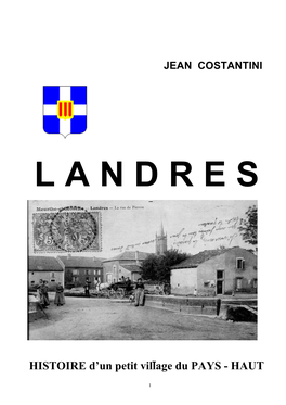 Landres, Histoire D'un Petit Village Du PAYS-HAUT