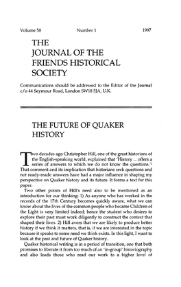 The Quakers and the English Revolution (London: Temple Smith, 1985)