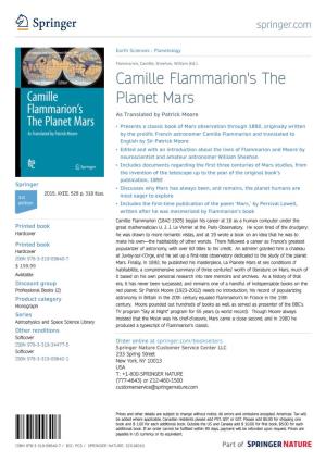 Camille Flammarion's the Planet Mars As Translated by Patrick Moore